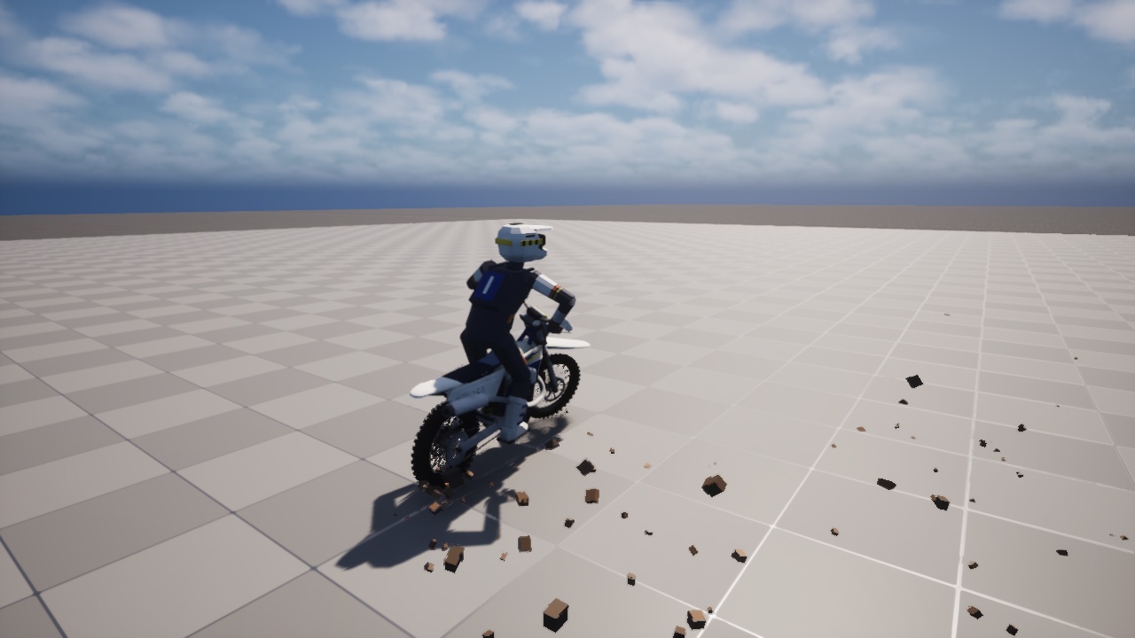 Roost from the rear wheel